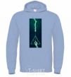 Men`s hoodie Elderberry stick sky-blue фото