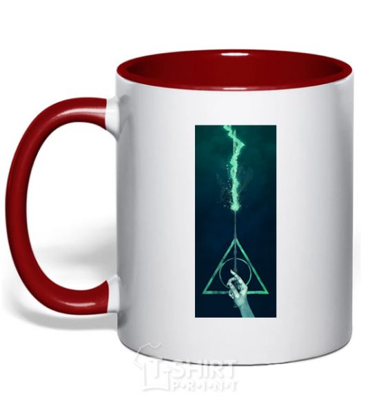 Mug with a colored handle Elderberry stick red фото