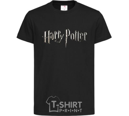 Kids T-shirt Harry Potter logo black фото