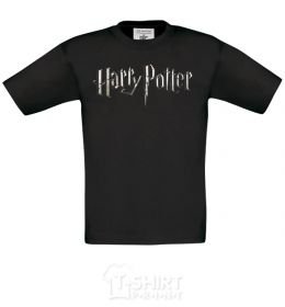 Kids T-shirt Harry Potter logo black фото