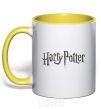Mug with a colored handle Harry Potter logo yellow фото
