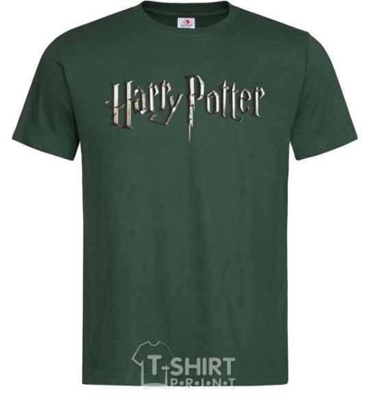 Мужская футболка Harry Potter logo Темно-зеленый фото