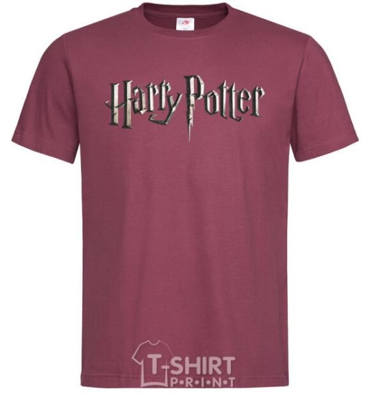 Men's T-Shirt Harry Potter logo burgundy фото