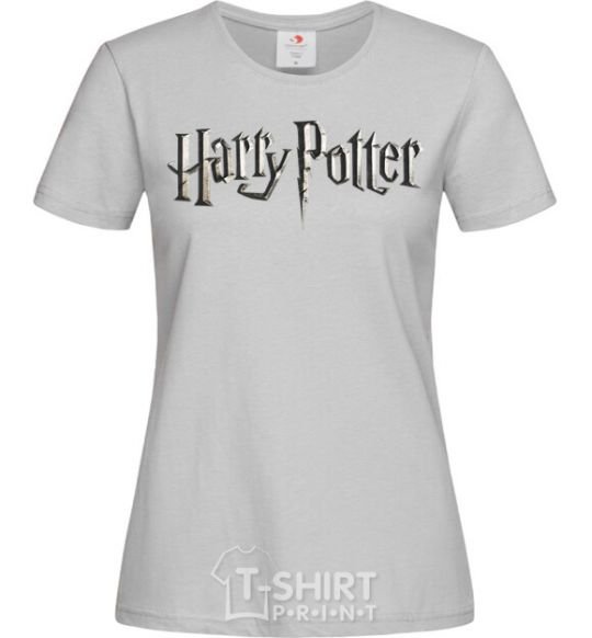 Women's T-shirt Harry Potter logo grey фото