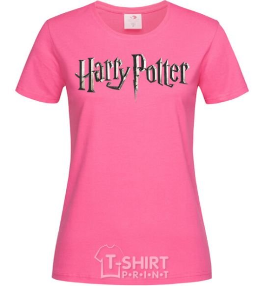 Женская футболка Harry Potter logo Ярко-розовый фото