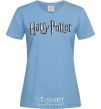 Women's T-shirt Harry Potter logo sky-blue фото