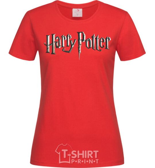 Женская футболка Harry Potter logo Красный фото