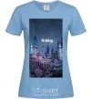 Women's T-shirt Night Hogwarts inscription is always sky-blue фото