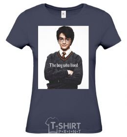 Women's T-shirt The boy who lived navy-blue фото