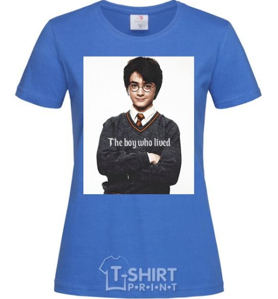 Women's T-shirt The boy who lived royal-blue фото