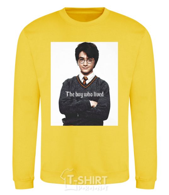 Sweatshirt The boy who lived yellow фото