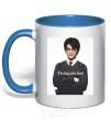 Mug with a colored handle The boy who lived royal-blue фото