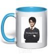 Mug with a colored handle The boy who lived sky-blue фото