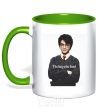 Mug with a colored handle The boy who lived kelly-green фото