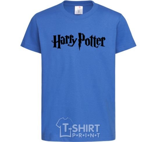 Детская футболка Harry Potter logo black Ярко-синий фото
