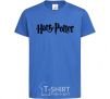Kids T-shirt Harry Potter logo black royal-blue фото