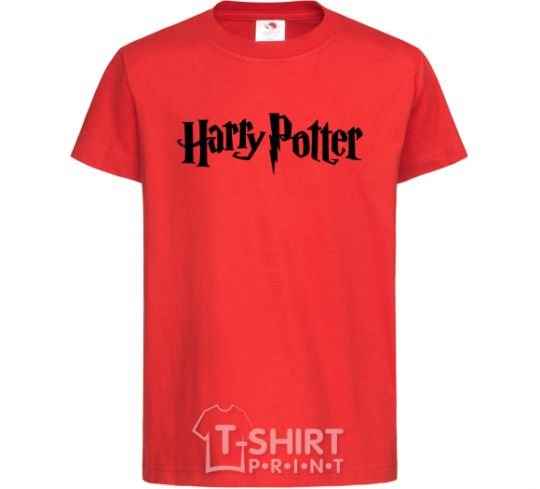 Kids T-shirt Harry Potter logo black red фото