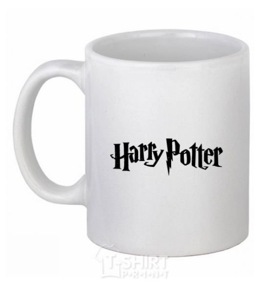 Ceramic mug Harry Potter logo black White фото