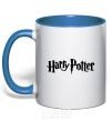 Чашка с цветной ручкой Harry Potter logo black Ярко-синий фото