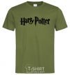 Men's T-Shirt Harry Potter logo black millennial-khaki фото