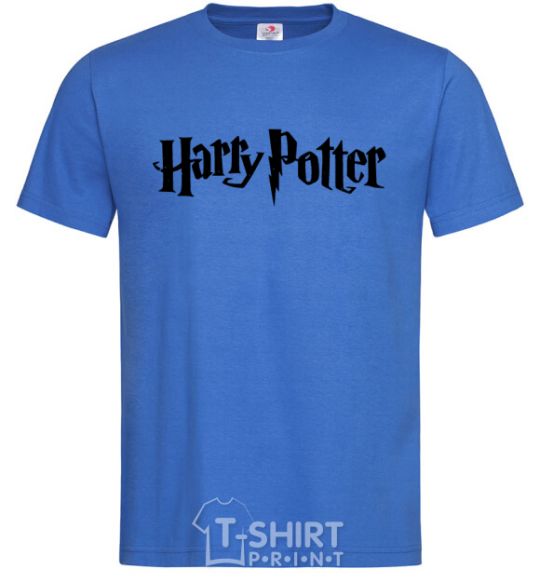 Men's T-Shirt Harry Potter logo black royal-blue фото