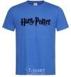 Men's T-Shirt Harry Potter logo black royal-blue фото