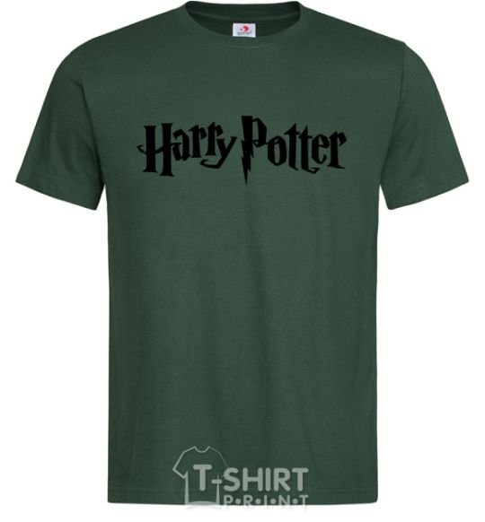 Men's T-Shirt Harry Potter logo black bottle-green фото