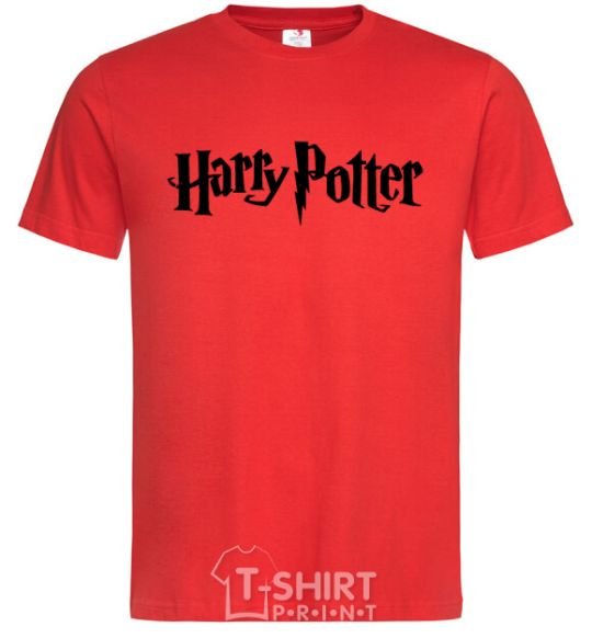 Men's T-Shirt Harry Potter logo black red фото