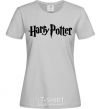 Women's T-shirt Harry Potter logo black grey фото