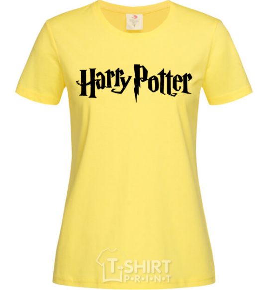 Women's T-shirt Harry Potter logo black cornsilk фото