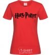 Женская футболка Harry Potter logo black Красный фото