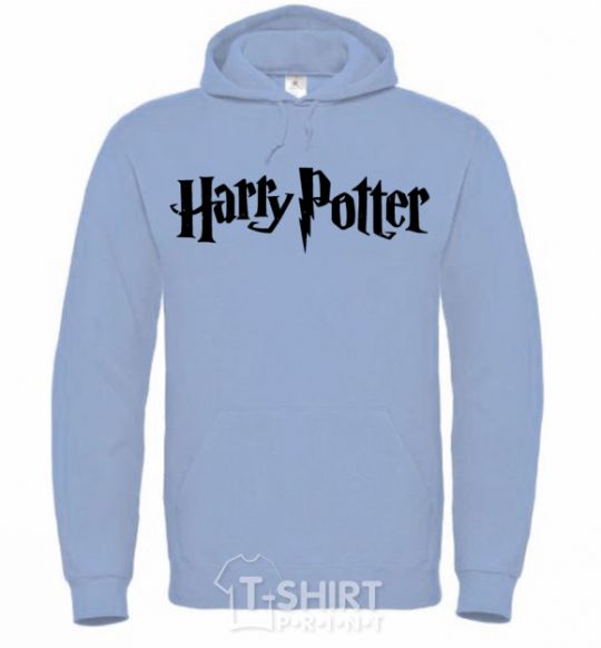 Мужская толстовка (худи) Harry Potter logo black Голубой фото