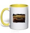 Mug with a colored handle the Power Ring yellow фото