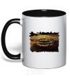 Mug with a colored handle the Power Ring black фото