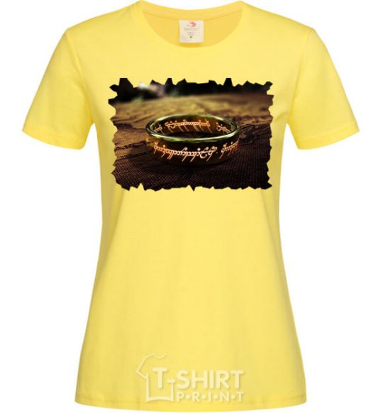 Женская футболка Кольцо Всевластия Лимонный фото