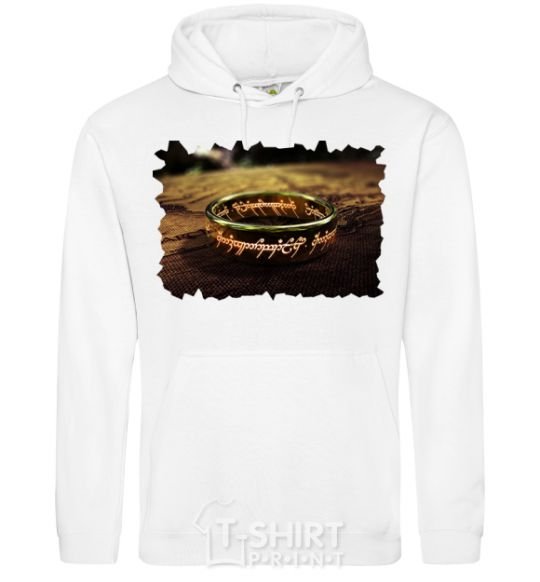 Men`s hoodie the Power Ring White фото