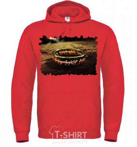 Men`s hoodie the Power Ring bright-red фото