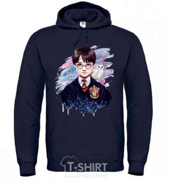 Men`s hoodie Harry Potter art navy-blue фото