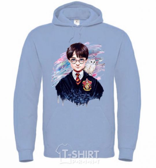 Men`s hoodie Harry Potter art sky-blue фото