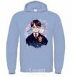 Men`s hoodie Harry Potter art sky-blue фото