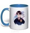 Mug with a colored handle Harry Potter art royal-blue фото