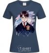 Women's T-shirt Harry Potter art navy-blue фото