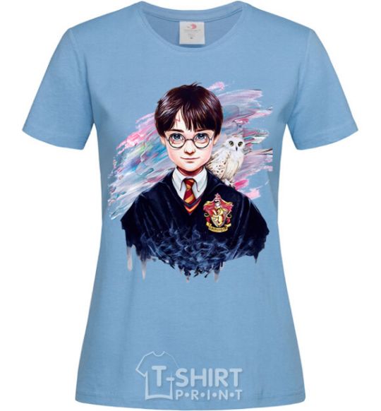 Women's T-shirt Harry Potter art sky-blue фото