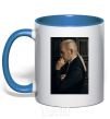 Mug with a colored handle Lucius royal-blue фото