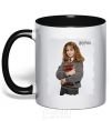 Mug with a colored handle Hermione Granger black фото