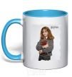 Mug with a colored handle Hermione Granger sky-blue фото