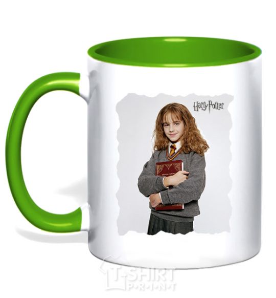 Mug with a colored handle Hermione Granger kelly-green фото