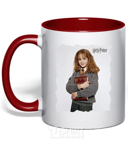 Mug with a colored handle Hermione Granger red фото