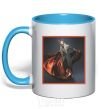 Mug with a colored handle Thranduil sky-blue фото