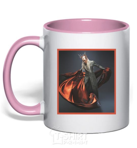 Чашка с цветной ручкой Трандуил Нежно розовый фото